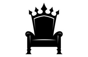 King Throne Silhouette, Royal Throne Chair Vector, Armchair with crown of king. vector