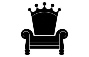 King Throne Silhouette, Royal Throne Chair Vector, Armchair with crown of king. vector