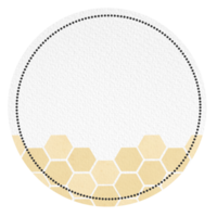 round shape label with honeycomb png