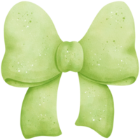 Watercolor Green Bow Illustration png