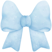 Watercolor Blue Bow Illustration png