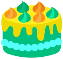 cute sweet hand drawn colorful birthday cakes cafe hopping green fancy cake png