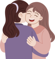 cute kid hugging cartoon character png