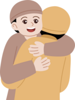 cute kid hugging cartoon character png