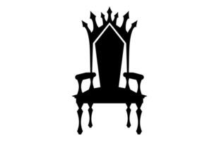 King Throne Silhouette, Royal Throne Chair Vector, Armchair with crown of king. vector