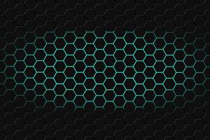 Abstract 3d rendering of futuristic surface with hexagons. dark green sci-fi background. photo