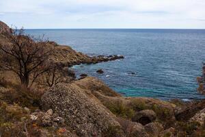 seascape with rocky cliffs photo