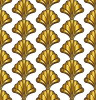 Gold Art Deco Seamless Repeat Pattern on White Background vector