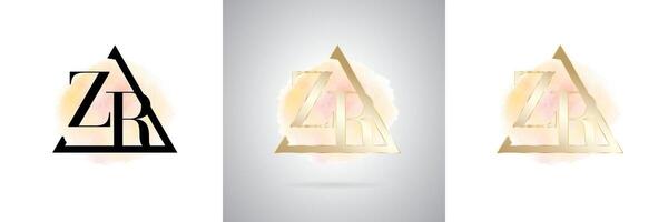 ZR Letter Initial Brand Logo Design vector