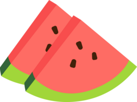 Cute red sliced watermelon illustration. png