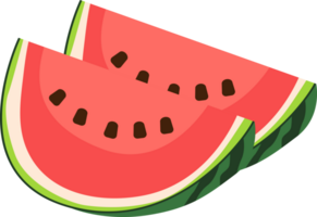 Cute red sliced watermelon illustration. png