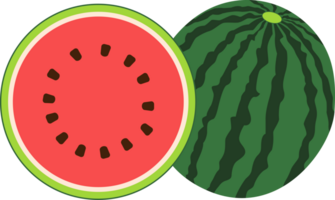 Cute red sliced watermelon illustration. png