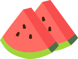 Cute red sliced watermelon illustration. png