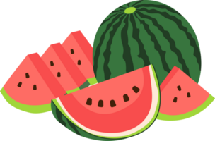 Cute red sliced watermelon illustration. png