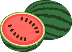 Cute red sliced watermelon illustration. png