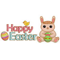 happy easter card with bunny png