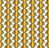 Gold Art Deco Seamless Repeat Pattern on White Background vector