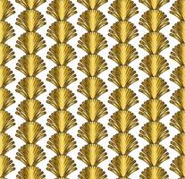 Gold Art Deco Seamless Repeat Pattern on White Background vector