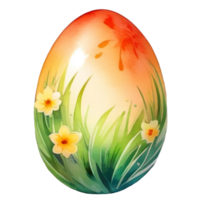 ai generado Pascua de Resurrección huevo con flores png