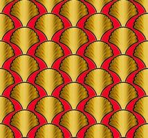 Red Gold Art Deco Seamless Repeat Pattern Background vector