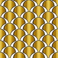 Gold Art Deco Seamless Repeat Pattern on White Background vector