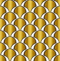 Gold Art Deco Seamless Repeat Pattern on White Background vector