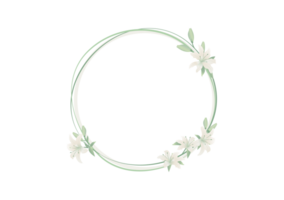 Lily floral crown frame ornament banner on background png