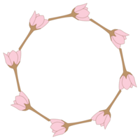 un' plumeria frangipani fioritura ghirlanda png trasparente sfondo nel un' pulito disegnato a mano primavera floreale concetto, illustrazione