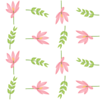 une sans couture modèle de crocus et feuille png transparent Contexte dans une dessiné à la main pente Couleur printemps floral concept, illustration