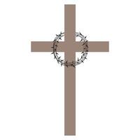 Christian Cross with Crown of Thorns vector