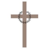 Christian Cross with Crown of Thorns vector