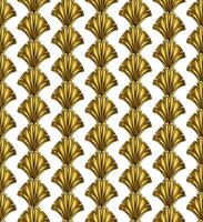 Gold Art Deco Seamless Repeat Pattern on White Background vector