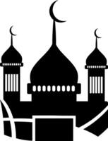 Abstract illustration of a mosque. Silhouette of a mosque vector