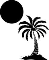 Palm tree illustration. a tropical island with palms. Nature logo icon vector