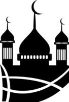 Abstract illustration of a mosque. Silhouette of a mosque vector