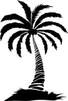 Palm tree illustration. a tropical island with palms. Nature logo icon vector