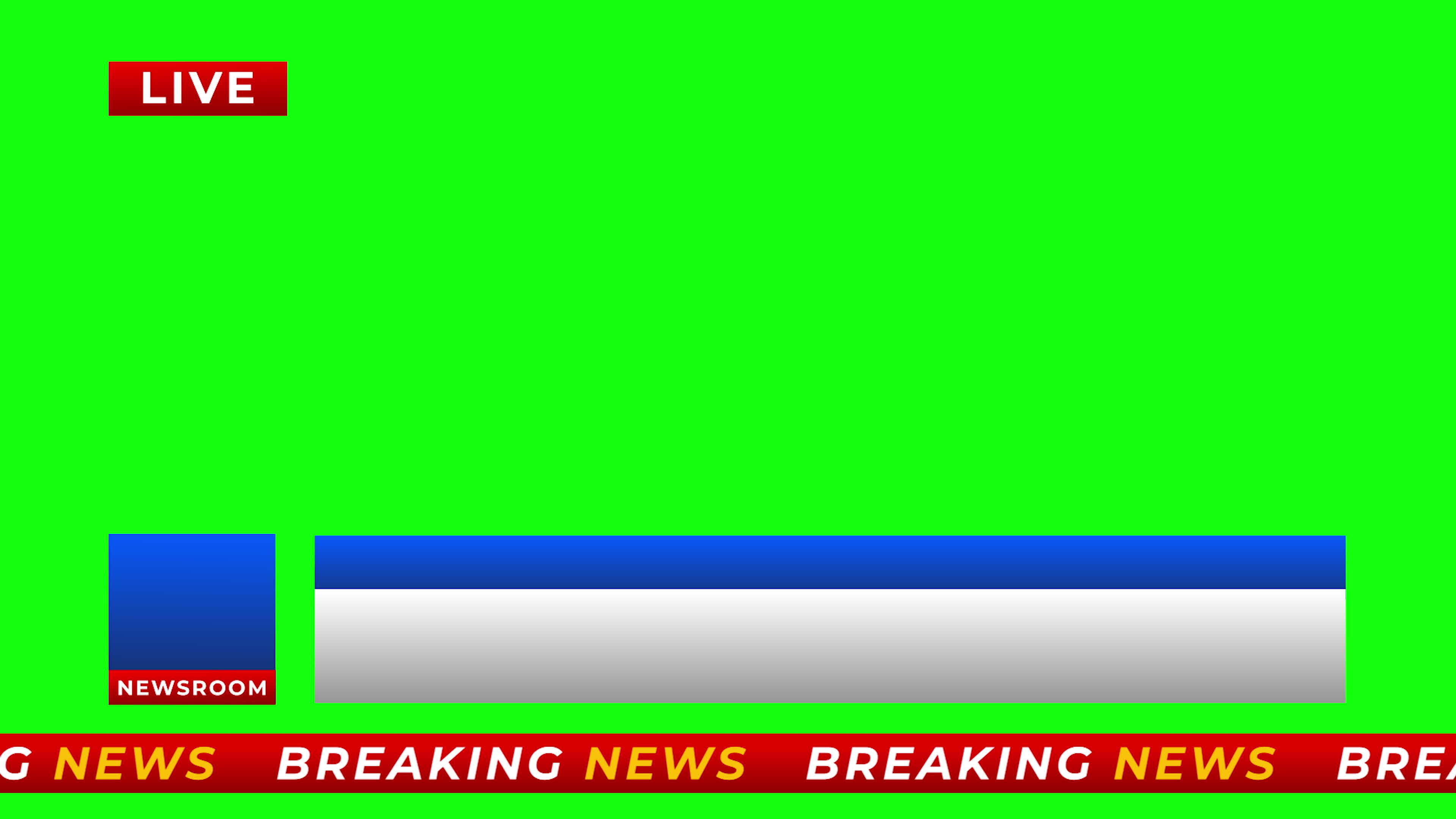 Breaking News - Lower third live breaking news brackground green screen 