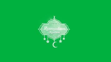 eid mubarak of Ramadan kareem, animatie Islamitisch beweging grafiek ontwerp groen scherm video, Aan een groen achtergrond, chroma sleutel, 4k sticker of icoon animatie video, Islamitisch nieuw jaar video