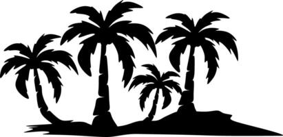 Palm tree illustration. a tropical island with palms. Nature logo icon vector