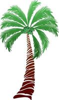 Palm tree illustration. a tropical island with palms. Nature logo icon vector