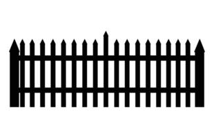 Fence Silhouettes, Set of fence silhouette in flat style vector illustration, Black fence on white background,