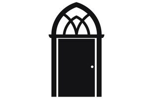 Medieval door silhouettes, Architectural type of arches shapes and forms silhouettes, vector