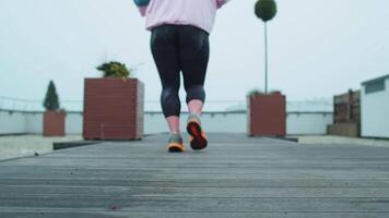 deporte mujer corriendo haciendo cardio rutina de ejercicio hacer ejercicio al aire libre, aptitud física, peso pérdida, grasa ardiente video