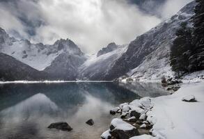 AI generated A view of a Lake in the Pyrenees photo