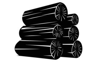 Firewood stack silhouette glyph icon, Wood log, timber, and woodpile. vector