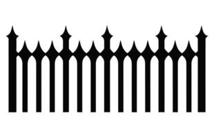 Fence Silhouettes, Set of fence silhouette in flat style vector illustration, Black fence on white background,