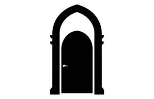 medieval puerta siluetas, arquitectónico tipo de arcos formas y formas siluetas, vector