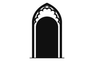 Medieval door silhouettes, Architectural type of arches shapes and forms silhouettes, vector