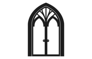 Medieval door silhouettes, Architectural type of arches shapes and forms silhouettes, vector