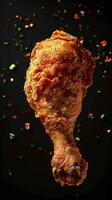 AI generated crispy and crunchy fried chicken leg photo